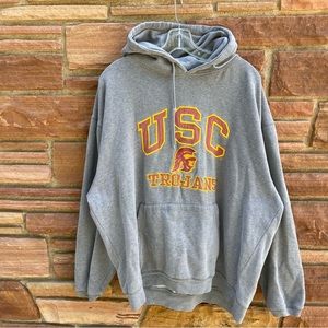 Vintage Varsity Athletic By Cadre USC Trojan Hoodies Grey Sweater Men Sz XL